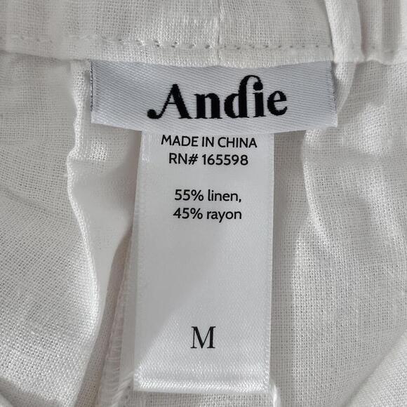 2/$50 Andie The Madeira Pant Linen Coconut Size M | Relaxed Summer Trousers - Picture 4 of 6